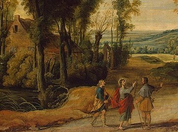 Christ_and_his Disciples_on_the_Road_to_Emmaus _ Jan Wildens detail